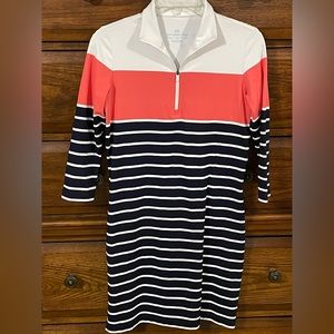 Southern Tide Adie Performance Navy Blue Coral White Dress Size XS